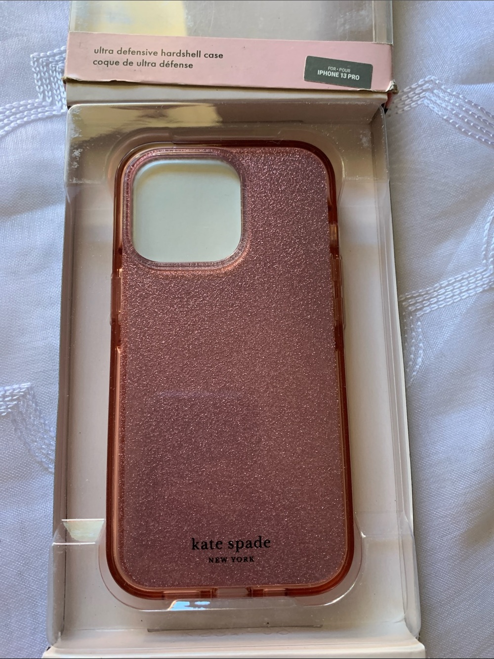 kate spade Rose Gold Glitter iPhone 13 Pro Hardshell Case